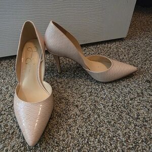 Jessica Simpson Blush Pink Textured Heels